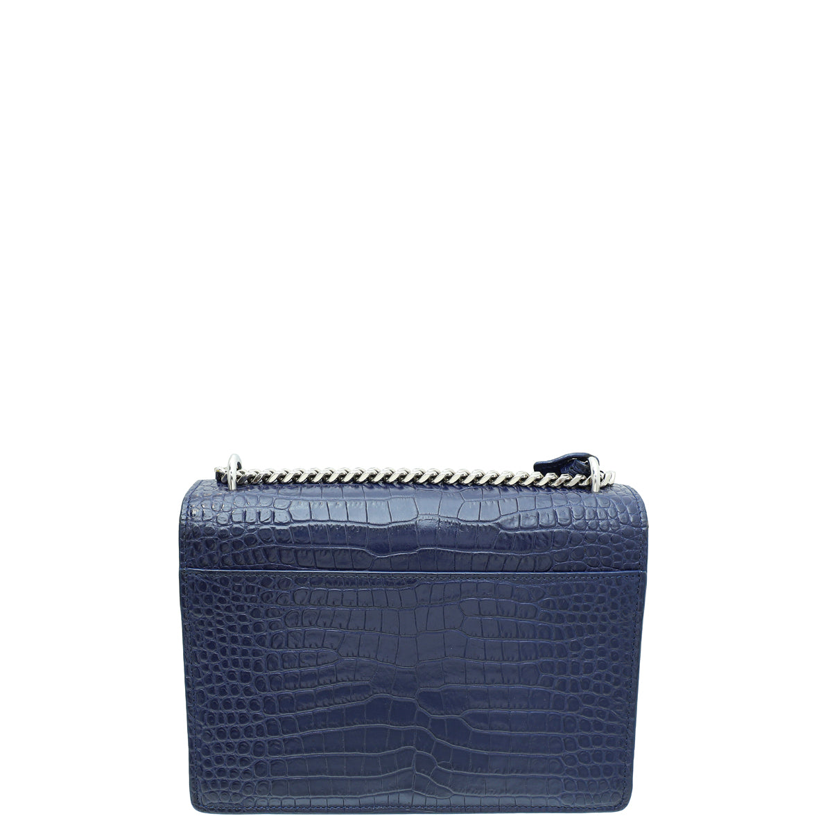 YSL Blue Sunset Croco Embossed Medium Bag