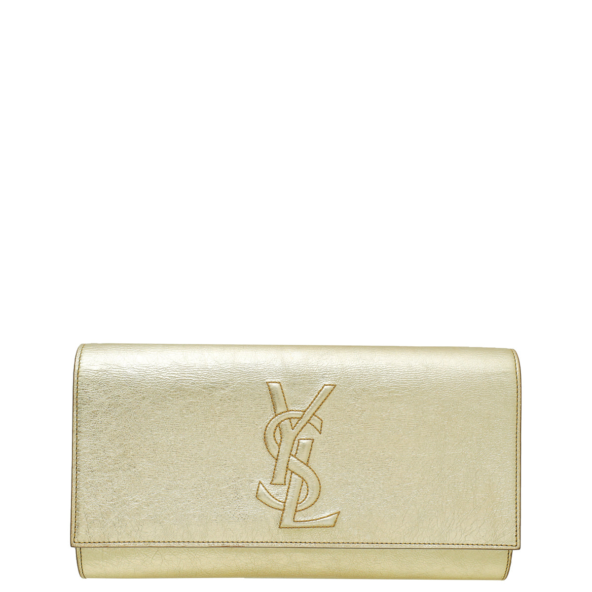YSL Light Gold Metallic Belle De Jour Clutch-YSL-THE CLOSET
