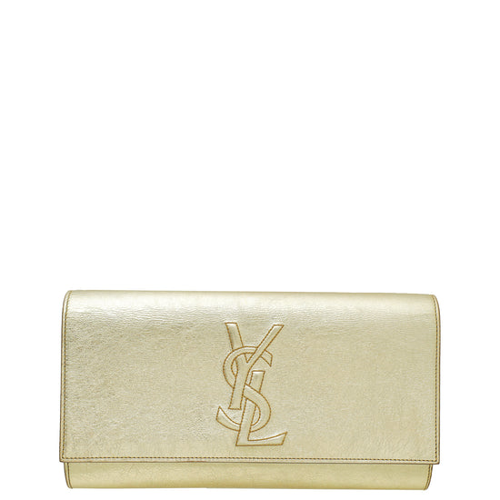 YSL Light Gold Metallic Belle De Jour Clutch