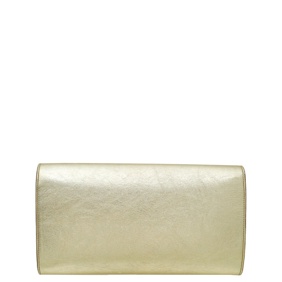 YSL Light Gold Metallic Belle De Jour Clutch