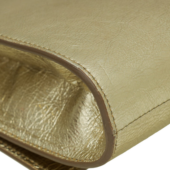 YSL Light Gold Metallic Belle De Jour Clutch