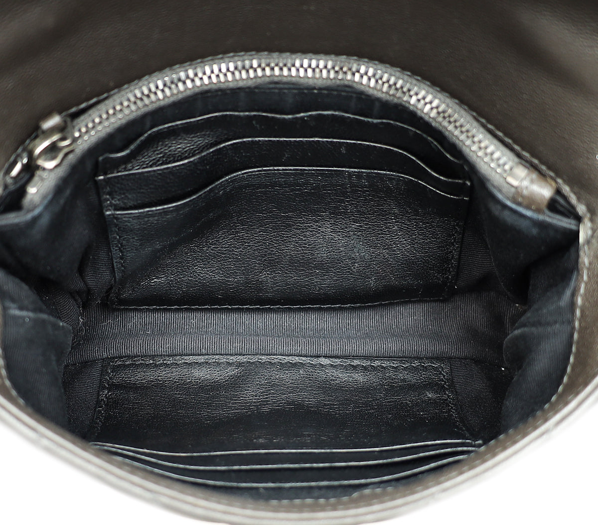 YSL Graphite Brown Monogram College Chain Wallet Bag