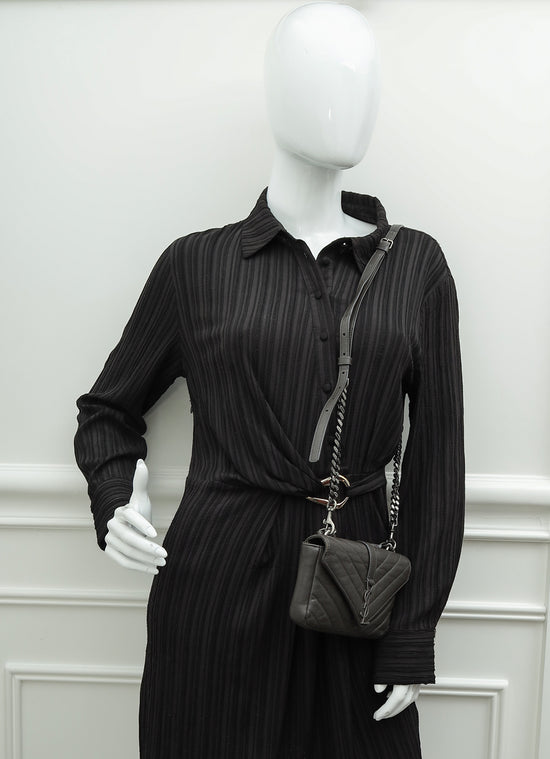 Load image into Gallery viewer, YSL Graphite Brown Monogram College Chain Wallet Bag
