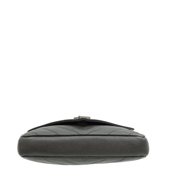 Load image into Gallery viewer, YSL Graphite Brown Monogram College Chain Wallet Bag
