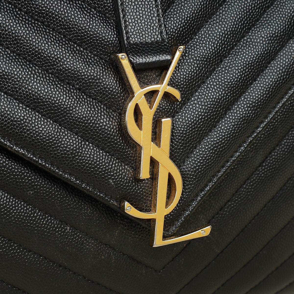 YSL Black Monogram Envelope Large Satchel Bag