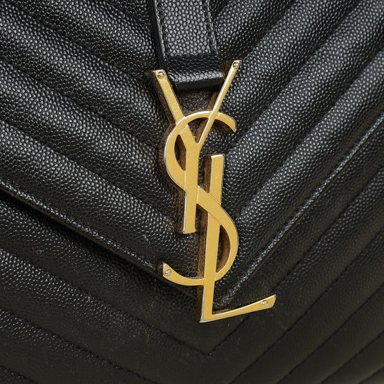 YSL Black Monogram Envelope Large Satchel Bag