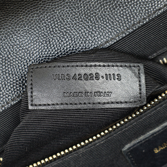 YSL Black Monogram Envelope Large Satchel Bag