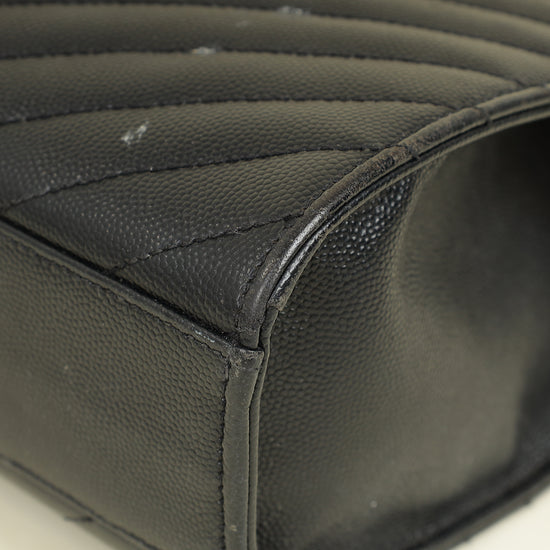 YSL Black Monogram Envelope Large Satchel Bag