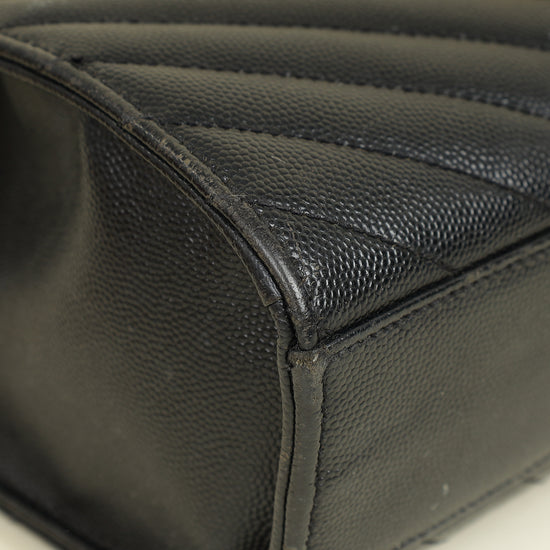 YSL Black Monogram Envelope Large Satchel Bag