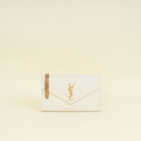 YSL Vintage Blanc Cassandre Wallet On Chain-Wallet Chains-YSL-THE CLOSET