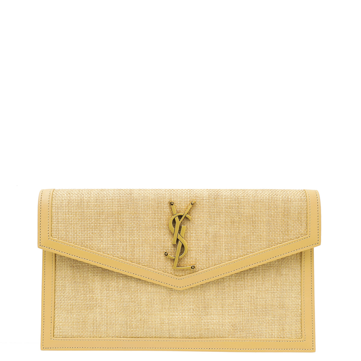 YSL Natural Raffia Uptown Pouch-YSL-THE CLOSET
