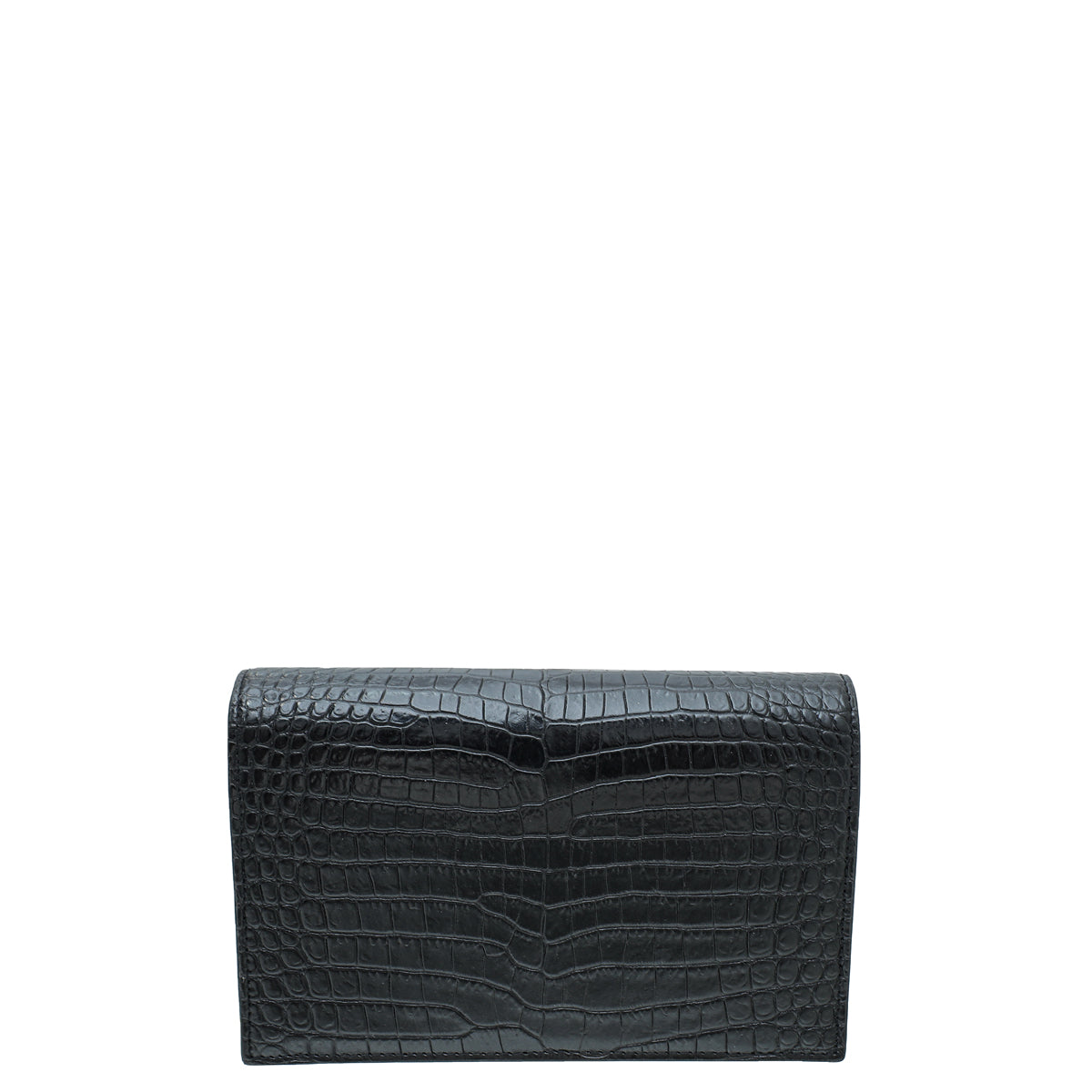 YSL Black Croc Embossed Kate Tassel Wallet On Chain