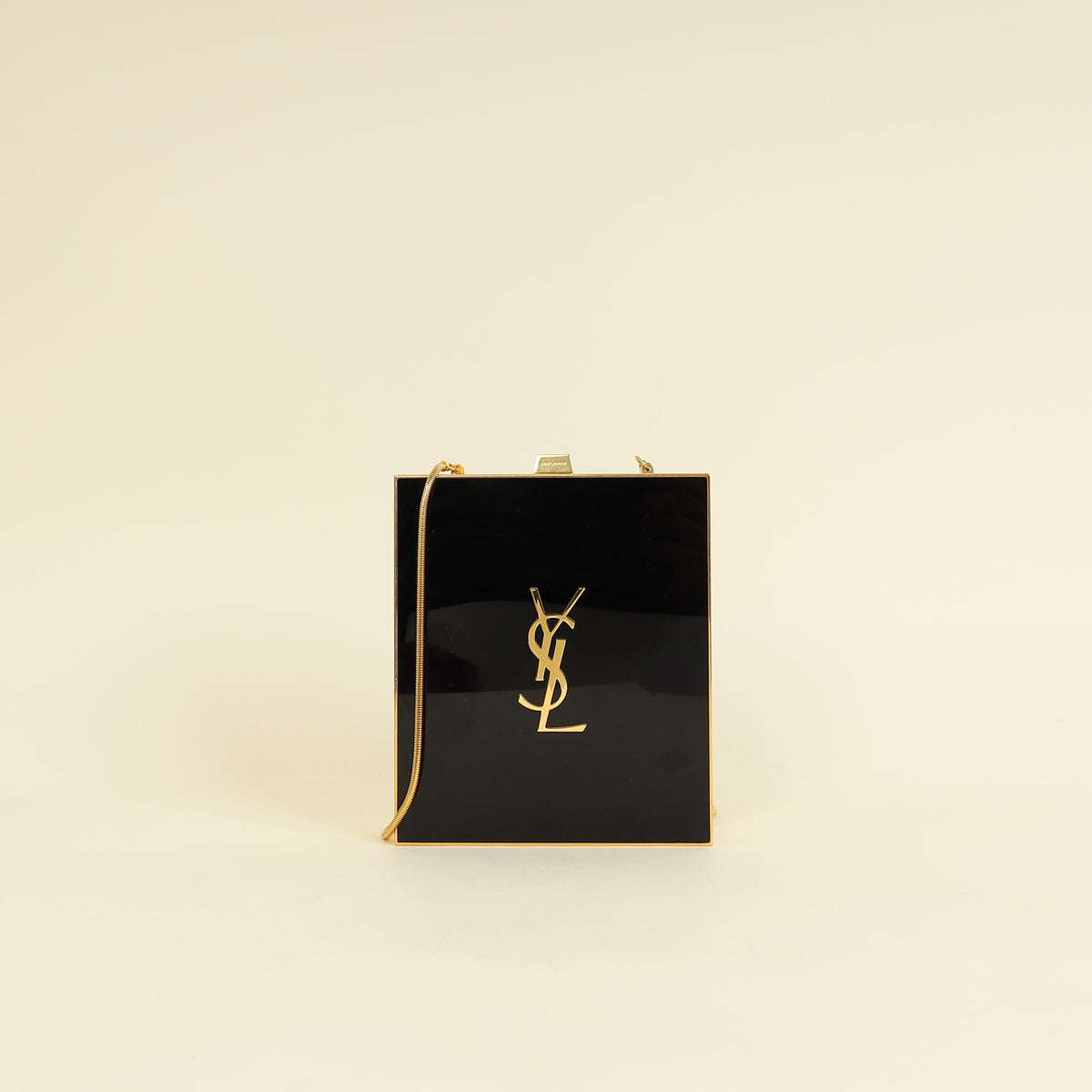 YSL Black Tuxedo Box Plexiglass Minaudiere Bag-YSL-THE CLOSET