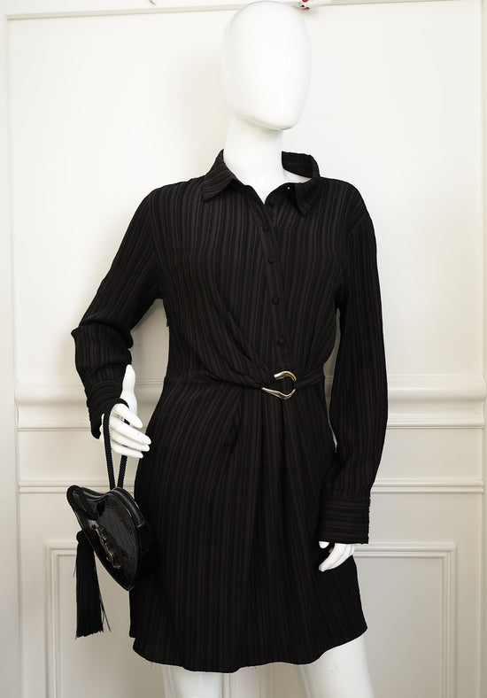 YSL Black Crocodile Embossed Heart Tassel Clutch-YSL-THE CLOSET