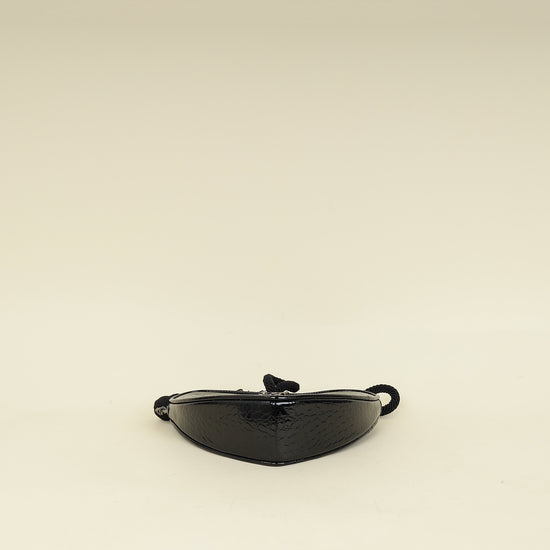 YSL Black Crocodile Embossed Heart Tassel Clutch-YSL-THE CLOSET