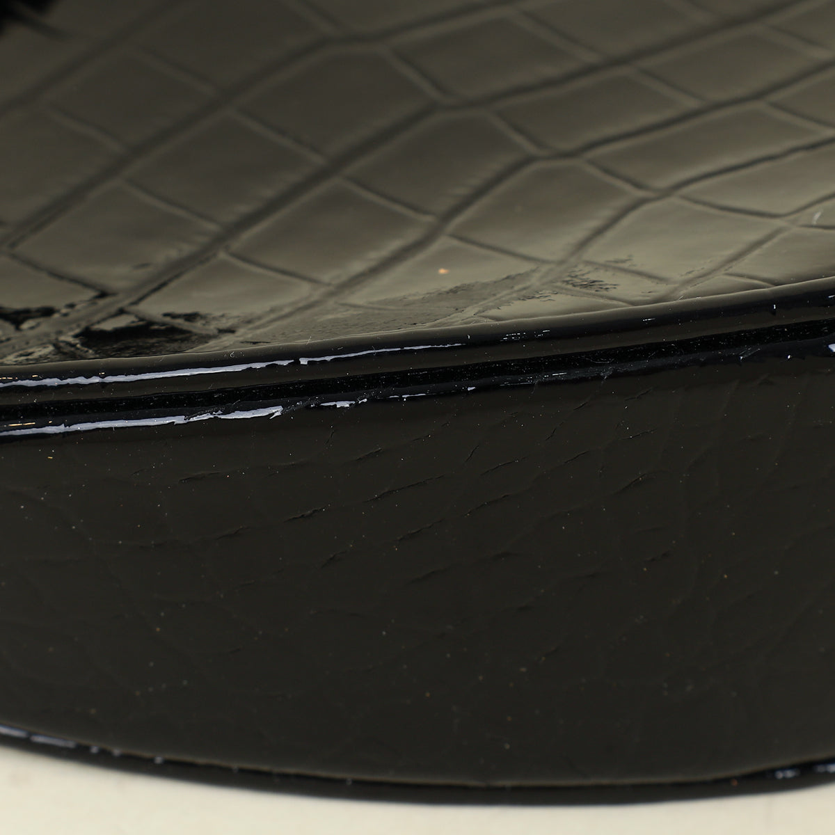 YSL Black Crocodile Embossed Heart Tassel Clutch-YSL-THE CLOSET