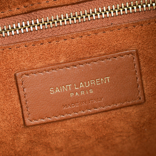 YSL Black Le 5 A 7 Croco Embossed Bag