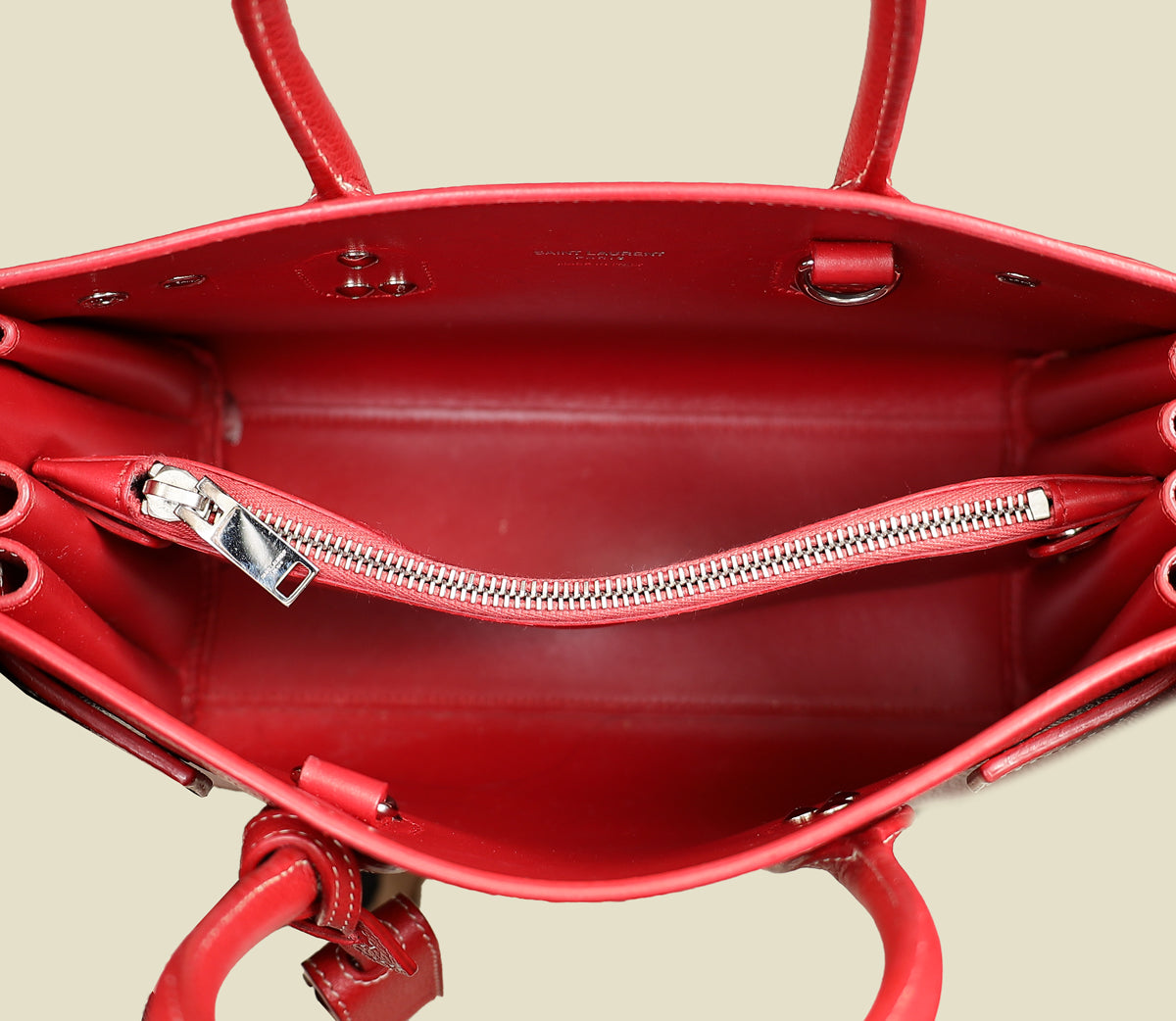 YSL Red Sac De Jour Baby Bag
