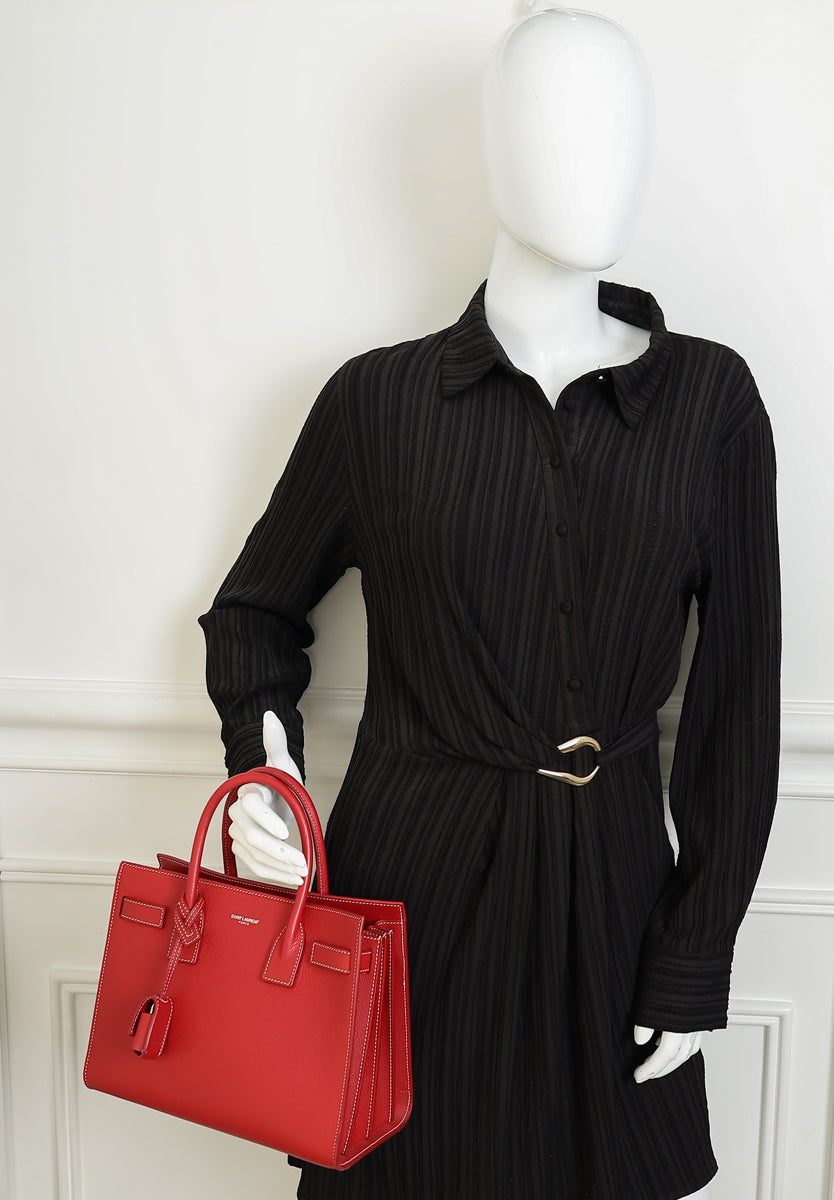 YSL Red Sac De Jour Baby Bag