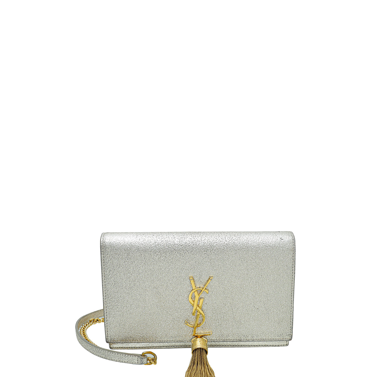 YSL Metallic Champagne kate Tassel Wallet On Chain-YSL-THE CLOSET