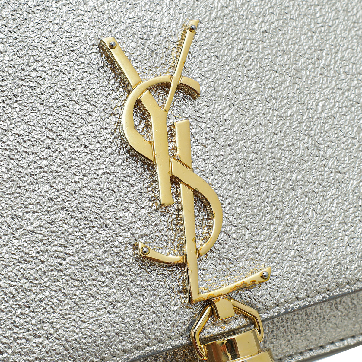 YSL Metallic Champagne kate Tassel Wallet On Chain