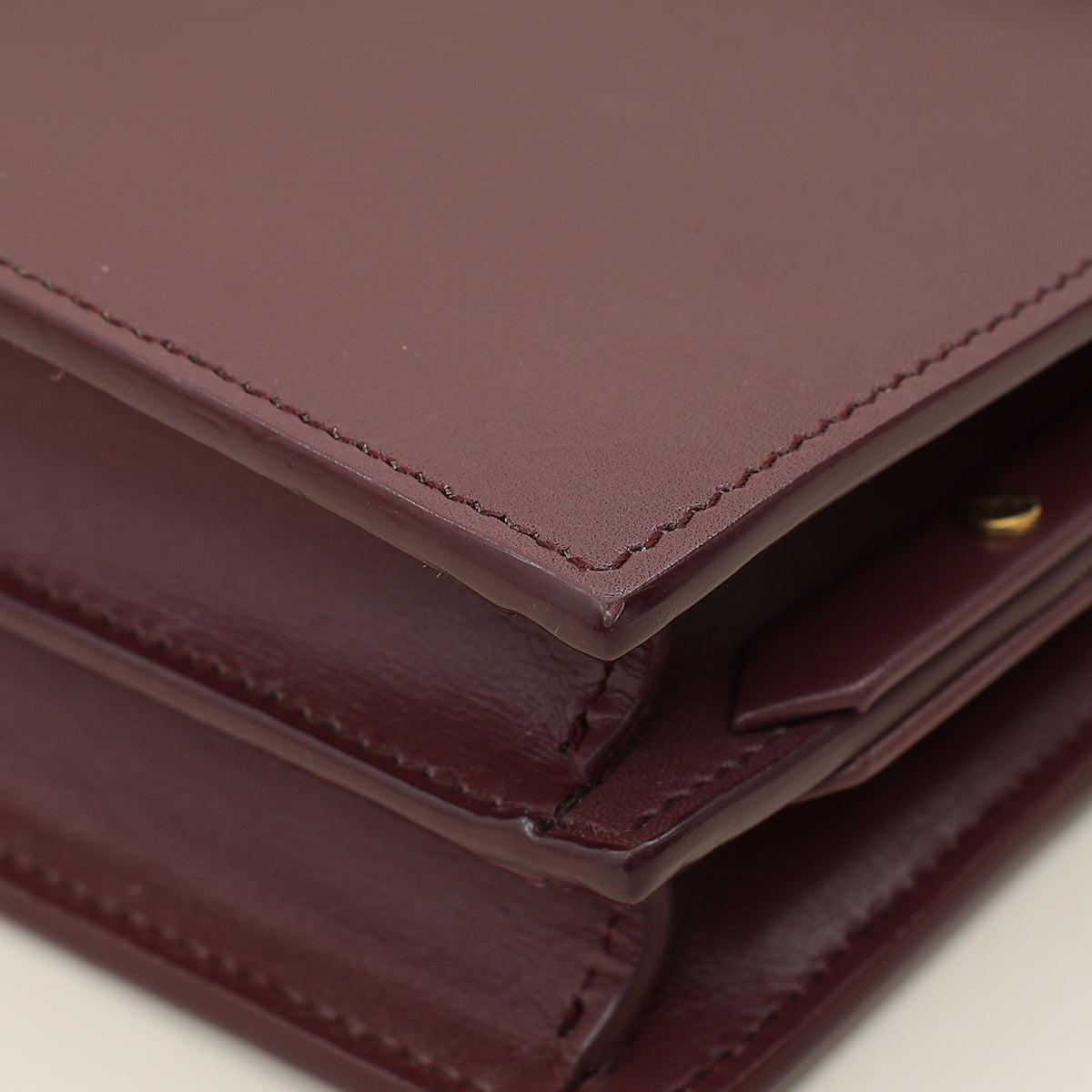 YSL Burgundy Cassandra Medium Flap Shoulder Bag-YSL-THE CLOSET