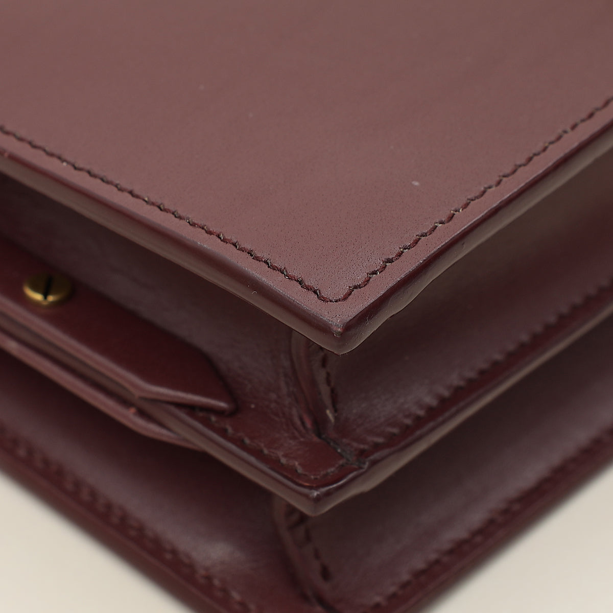 YSL Burgundy Cassandra Medium Flap Shoulder Bag-YSL-THE CLOSET