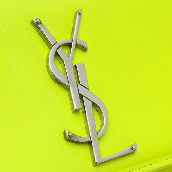 YSL Neon Green Kate Mini Chain Bag