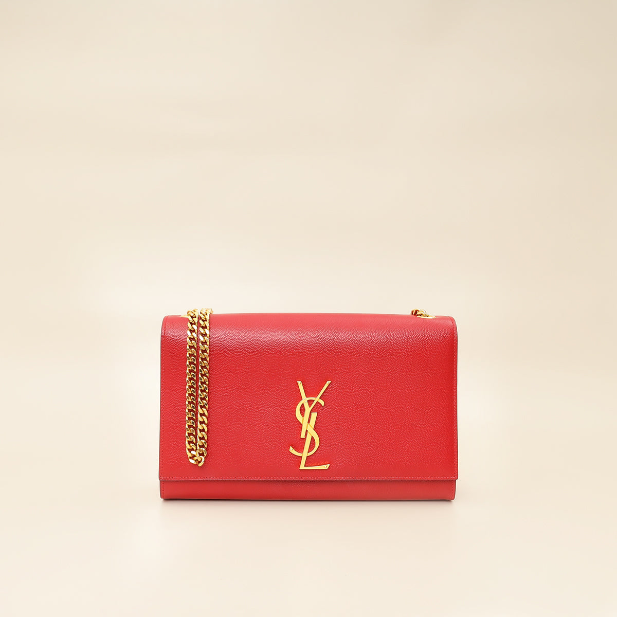 YSL Red Monogram Kate Medium Flap Shoulder Bag-YSL-THE CLOSET