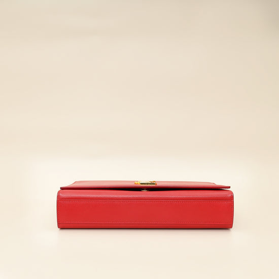 YSL Red Monogram Kate Medium Flap Shoulder Bag-YSL-THE CLOSET