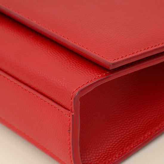 YSL Red Monogram Kate Medium Flap Shoulder Bag-YSL-THE CLOSET