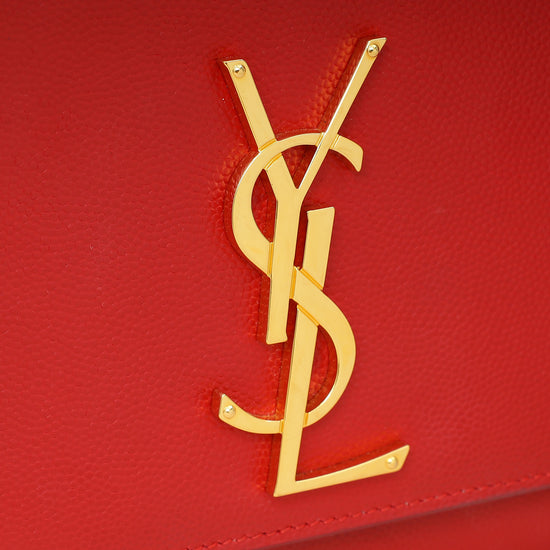 YSL Red Monogram Kate Medium Flap Shoulder Bag-YSL-THE CLOSET
