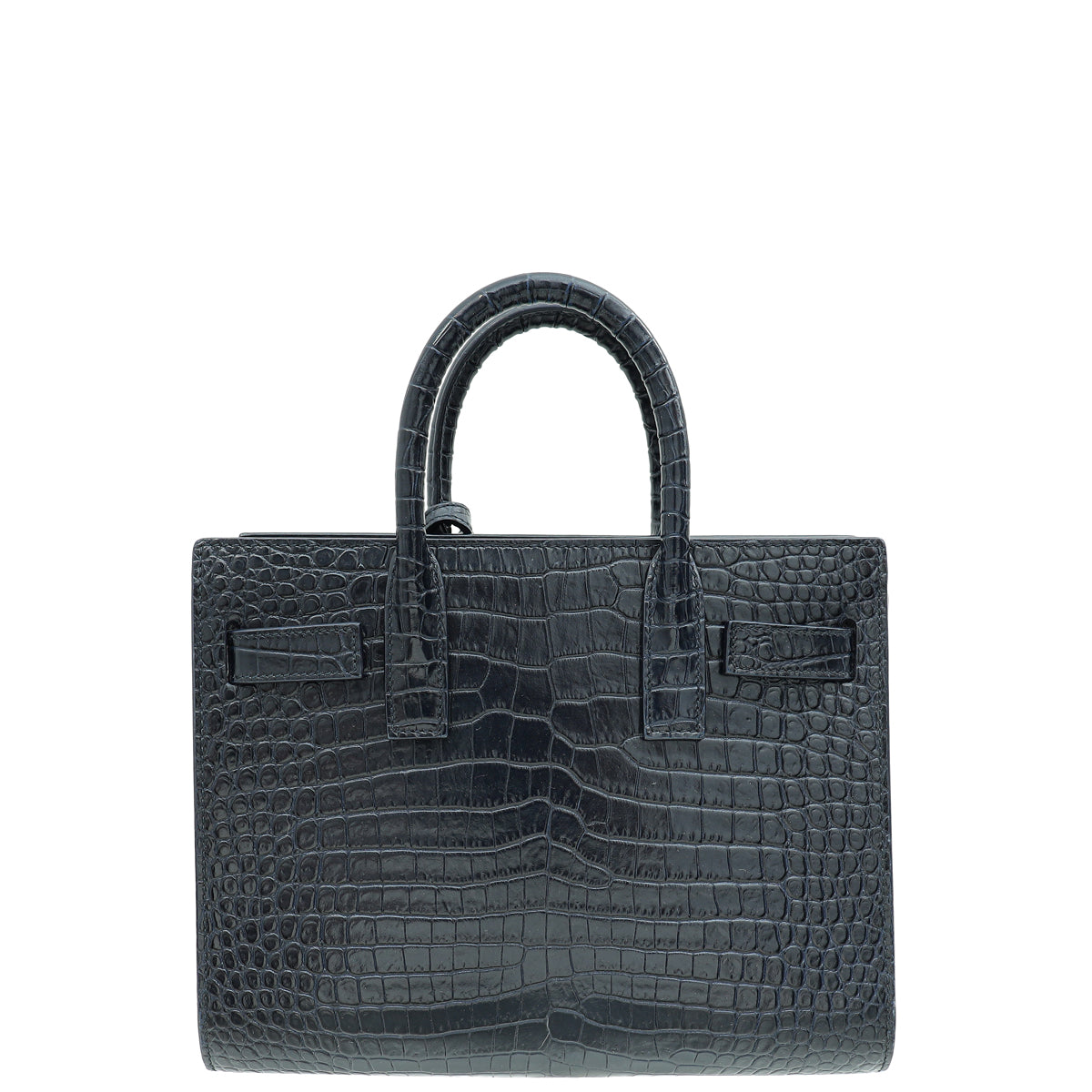 YSL Indigo Blue Sac De Jour Nano Croco Embossed Bag-YSL-THE CLOSET