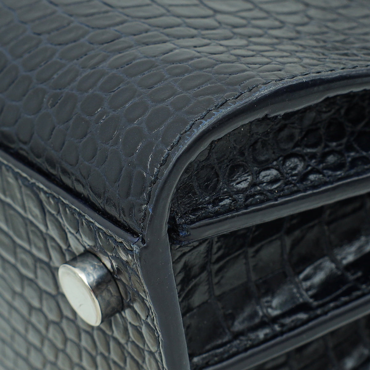 YSL Indigo Blue Sac De Jour Nano Croco Embossed Bag-YSL-THE CLOSET