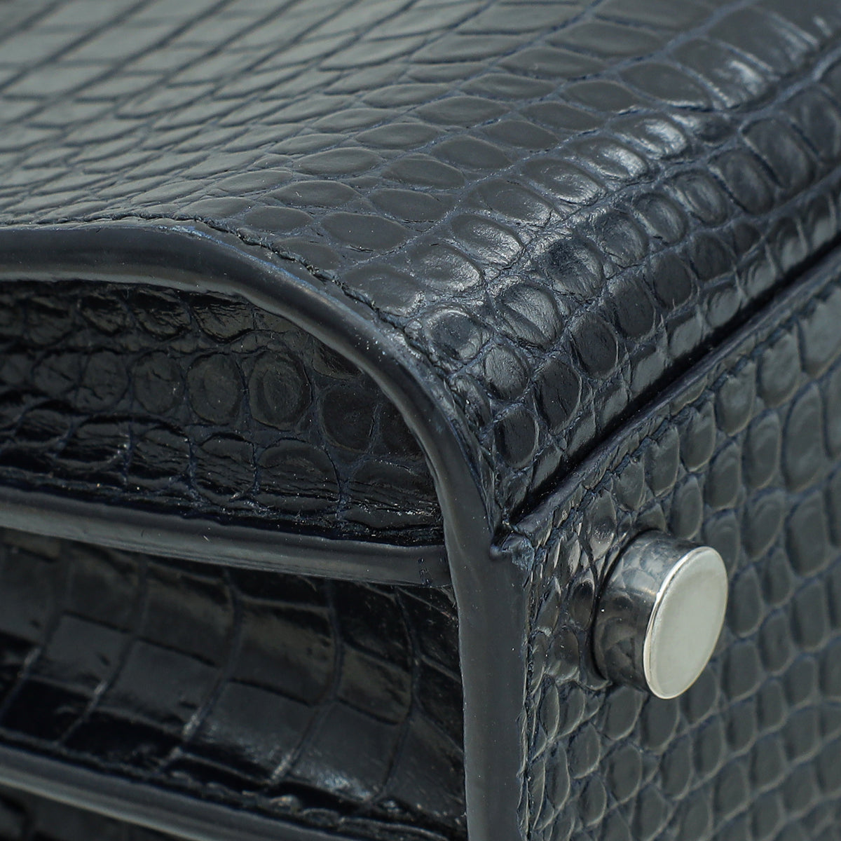 YSL Indigo Blue Sac De Jour Nano Croco Embossed Bag-YSL-THE CLOSET