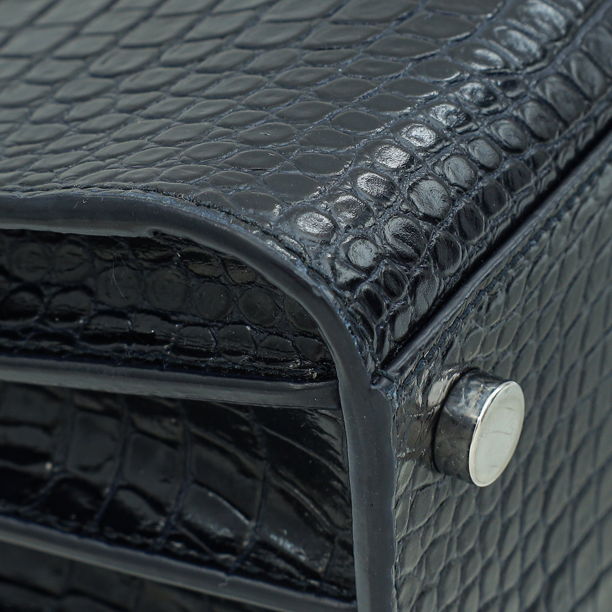 YSL Indigo Blue Sac De Jour Nano Croco Embossed Bag-YSL-THE CLOSET