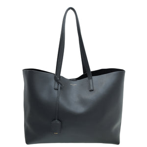 حقيبة تسوق YSL Black East West Supple الكبيرة 