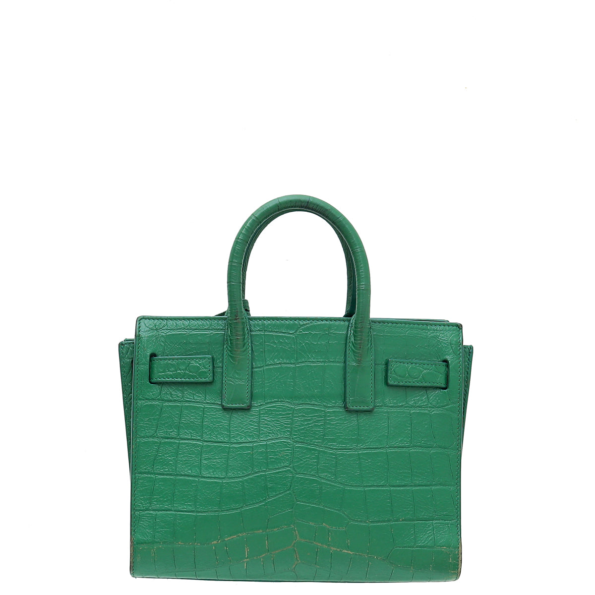 YSL Green Croco Embossed Sac De Jour Nano Bag-YSL-THE CLOSET