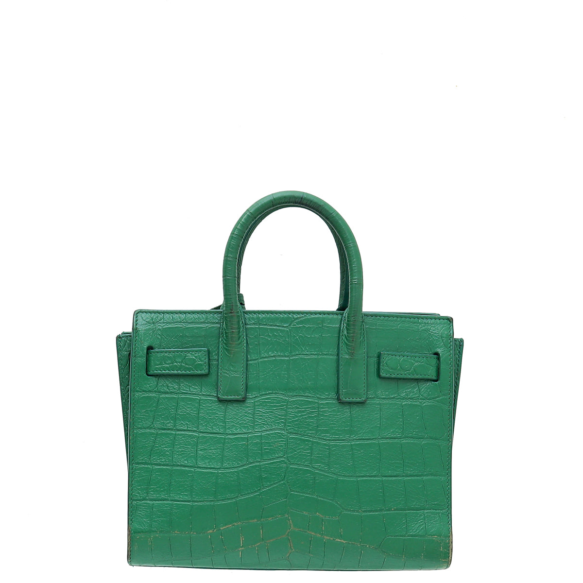 YSL Green Croco Embossed Sac De Jour Nano Bag – The Closet