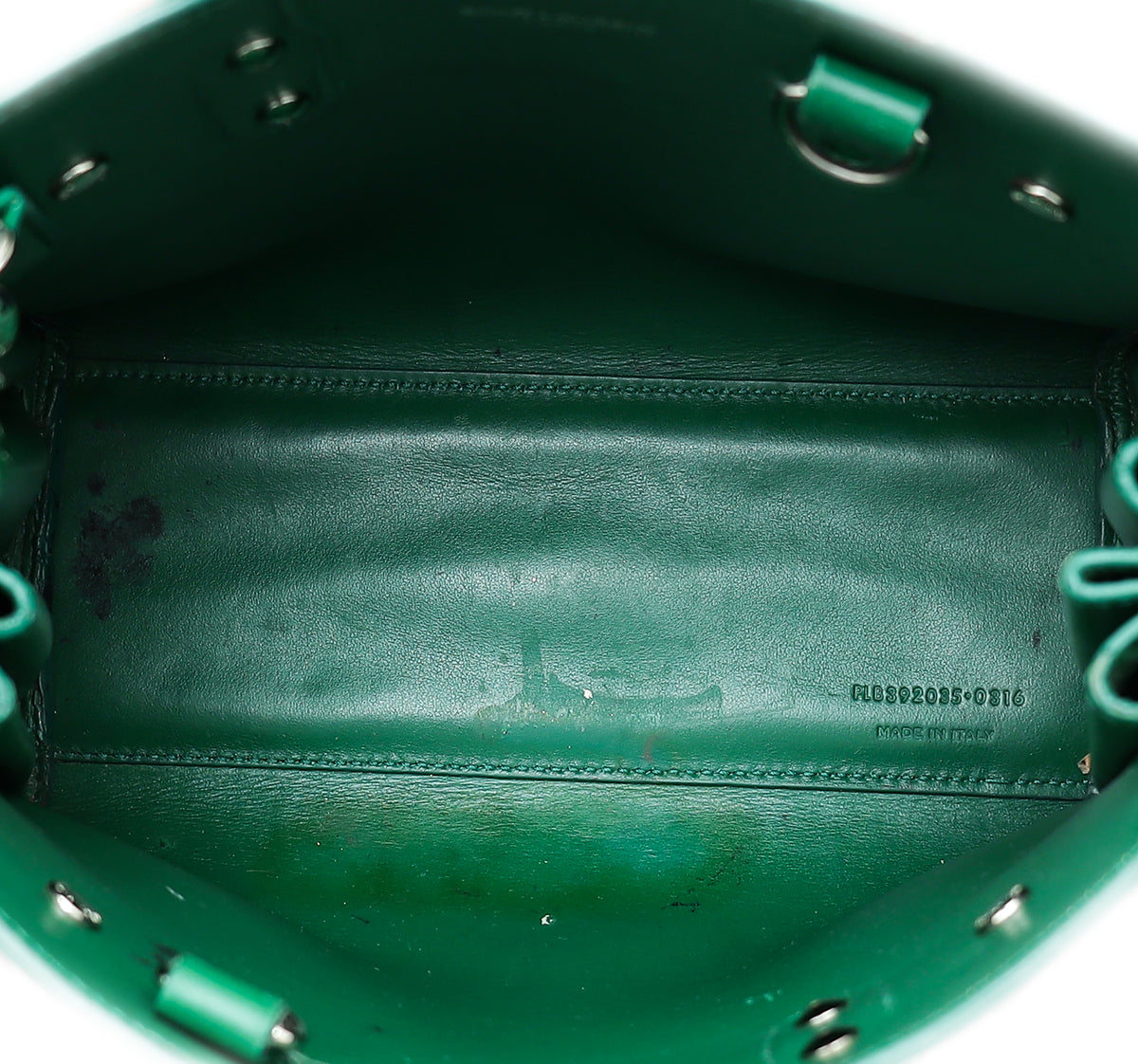 YSL Green Croco Embossed Sac De Jour Nano Bag