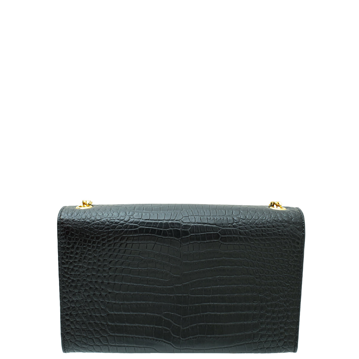 YSL Black Croco Embossed Kate Tassel Medium Chain Bag-YSL-THE CLOSET