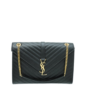 ysl أسود أحادي الفئة حقيبة كبيرة