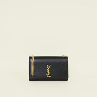 YSL Black Monogram Kate Medium Chain Shoulder Bag