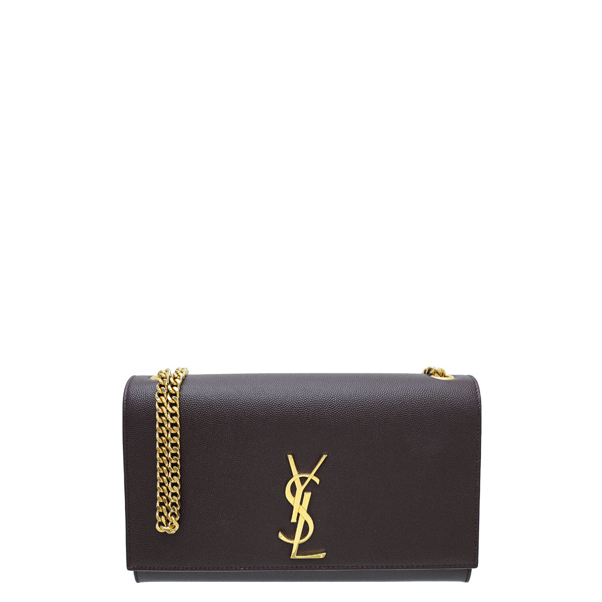 YSL Burgundy Monogram Kate Medium Chain Bag