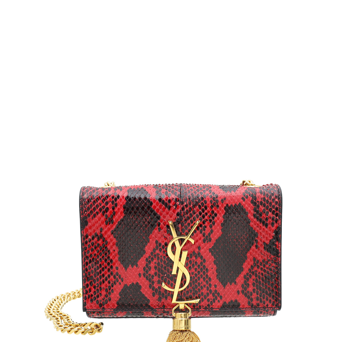 YSL Red Python Kate Tassel Mini Shoulder Bag