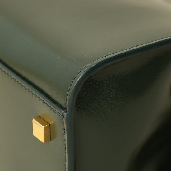 YSL Forest Green Uptown Small Tote Top Handle Bag-YSL-THE CLOSET