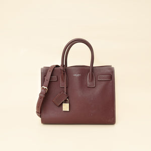 YSL Burgundy Sac De Jour Baby Bag