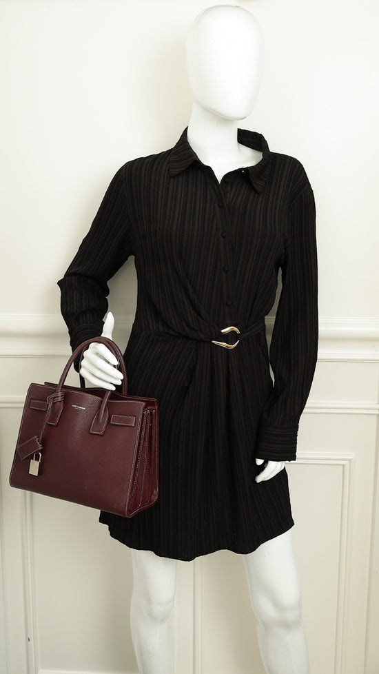 YSL Burgundy Sac De Jour Baby Bag-YSL-THE CLOSET