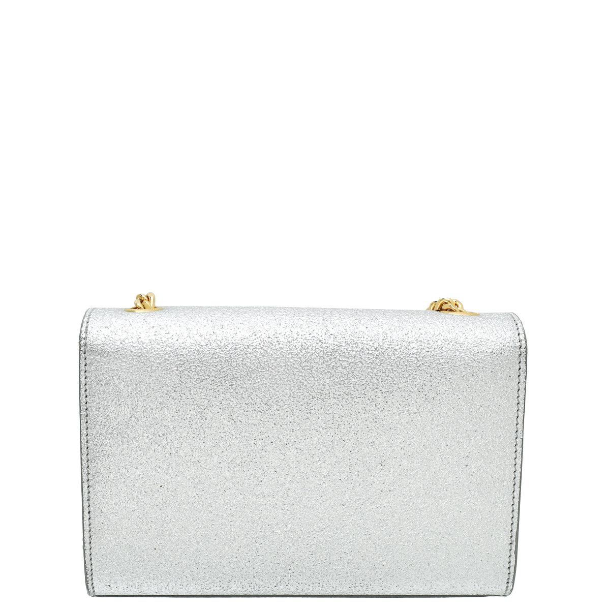 YSL Metallic Silver Monogram Kate Mini Shoulder Bag-YSL-THE CLOSET