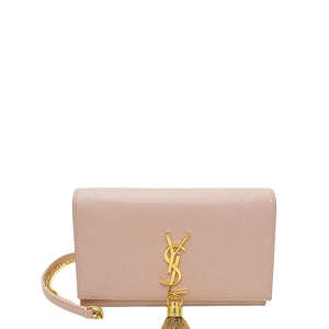 YSL محفظة كيت باللون الوردي الفاتح على سلسلة 